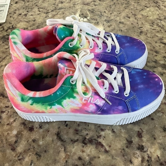 Fila Sandblast Low Tie Dye Womens Flatform Trainers size 8.5 - Picture 4 of 11